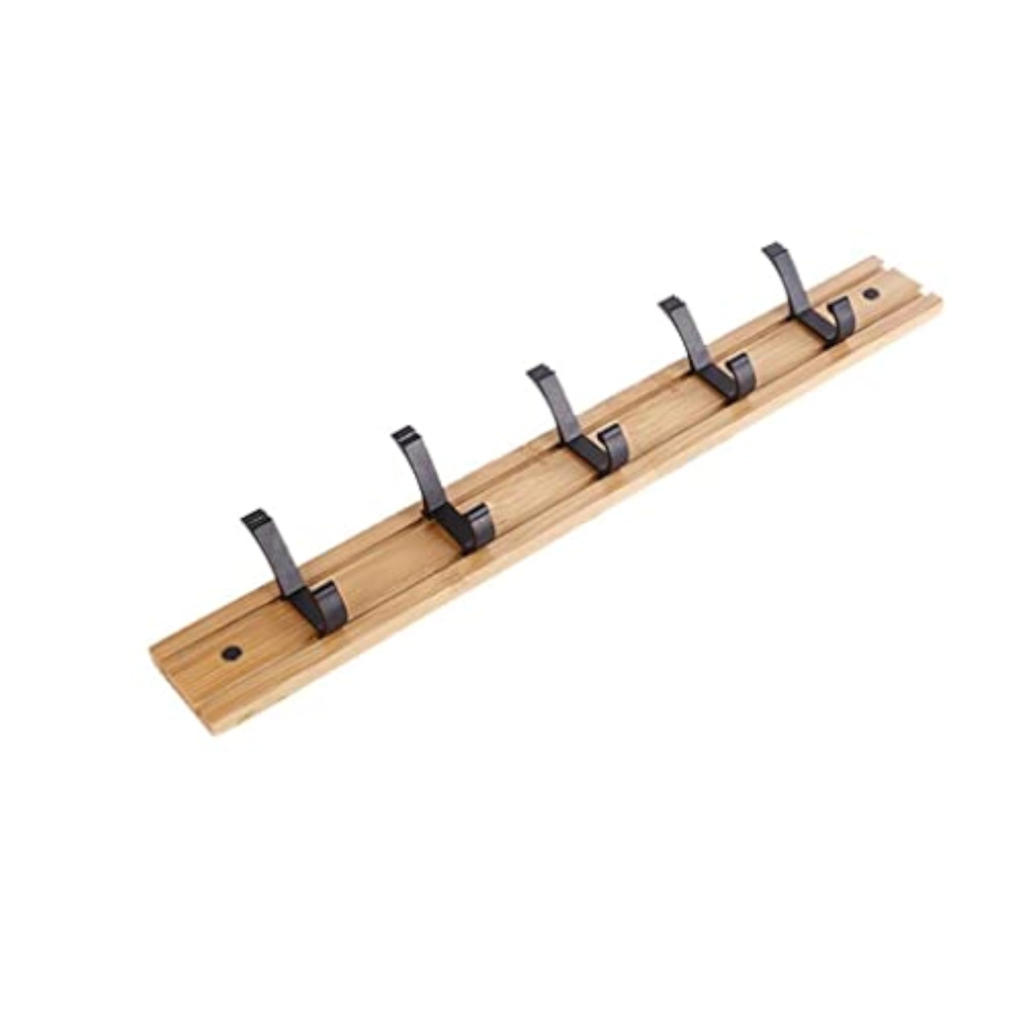 Bamboo Coat Rack Hooks, Wall Mounted, 5 Hooks